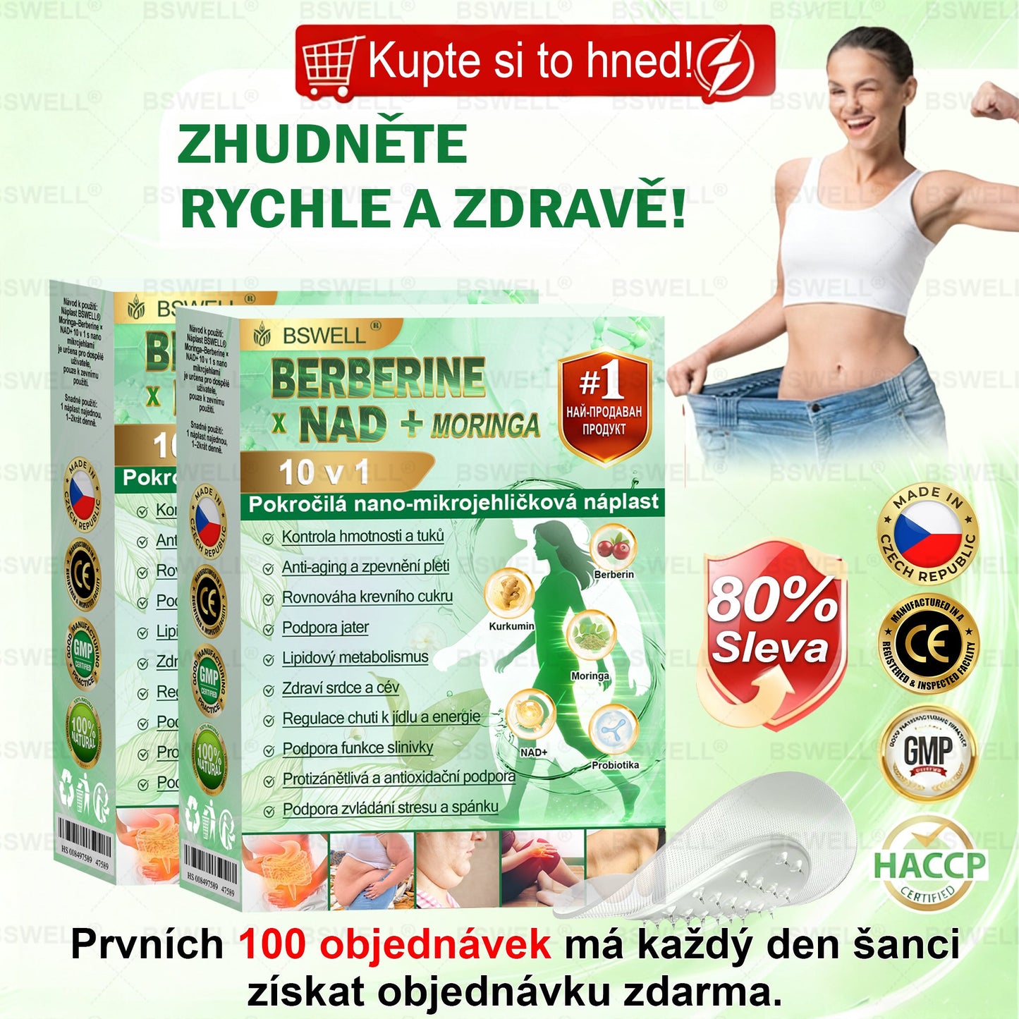 🌱BSWELL® Nano mikrovpichová zeštíhlující náplast✨(Stačí použít pouze jednou denně – viditelné změny již za 28 dní) ✅Bezbolestná, dlouhotrvající, zaměřená na řešení cukrovky, obezity a kardiovaskulárních onemocnění