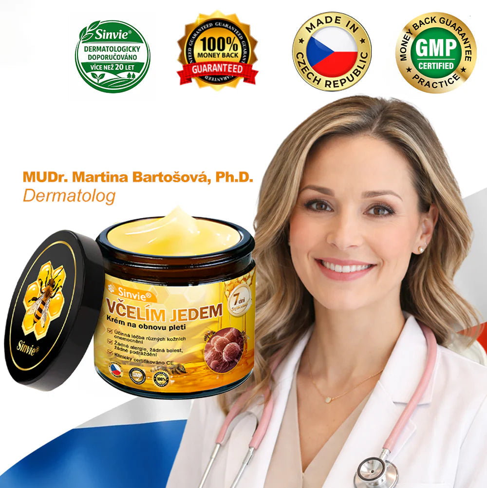 🌻 Sinvie® Krém na obnovu pleti s včelím jedem 🔥 Doporučeno dermatology | Proti vráskám, pigmentovým skvrnám a ochablé pleti - 50 ml
